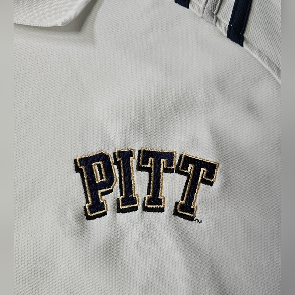 Pittsburgh Pitt Panthers Adidas White Polo Shirt NCAA Football Men's Medium - Picture 3 of 9